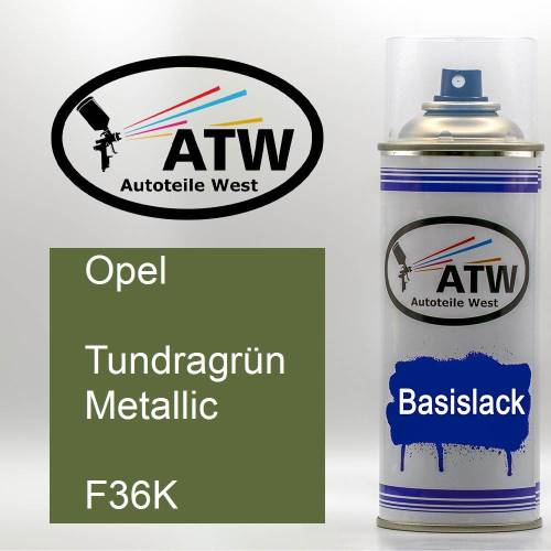 Opel, Tundragrün Metallic, F36K: 400ml Sprühdose, von ATW Autoteile West.